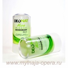 Натуральный дезодорант Кристалл "ДеоНат" с соком алоэ и глицерином (стик зеленый) 60 гр